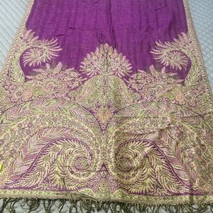 Purple and Gold Paisley Shawl
